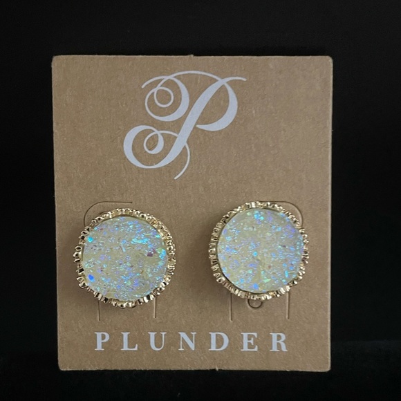Plunder Jewelry - Plunder Design Fashion Jewelry Jean Gold Yellow Druzy Stud Post Earring